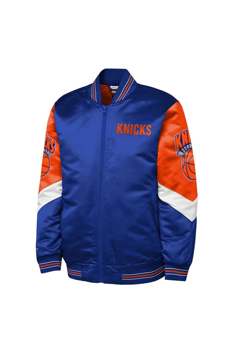 Mitchell & Ness Youth Mitchell & Ness  Royal New York Knicks Throw It Back Heavyweight Full-Zip Satin Jacket, Alternate, color, Royal