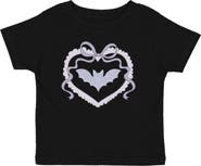 Sweet Wink Rhinestone Bat Patch Halloween Short Sleeve T-Shirt