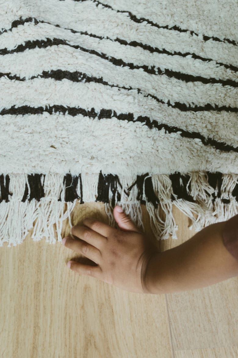Washable Play Rug Musical Notes Natural Black, Alternate, color, Natural, Black