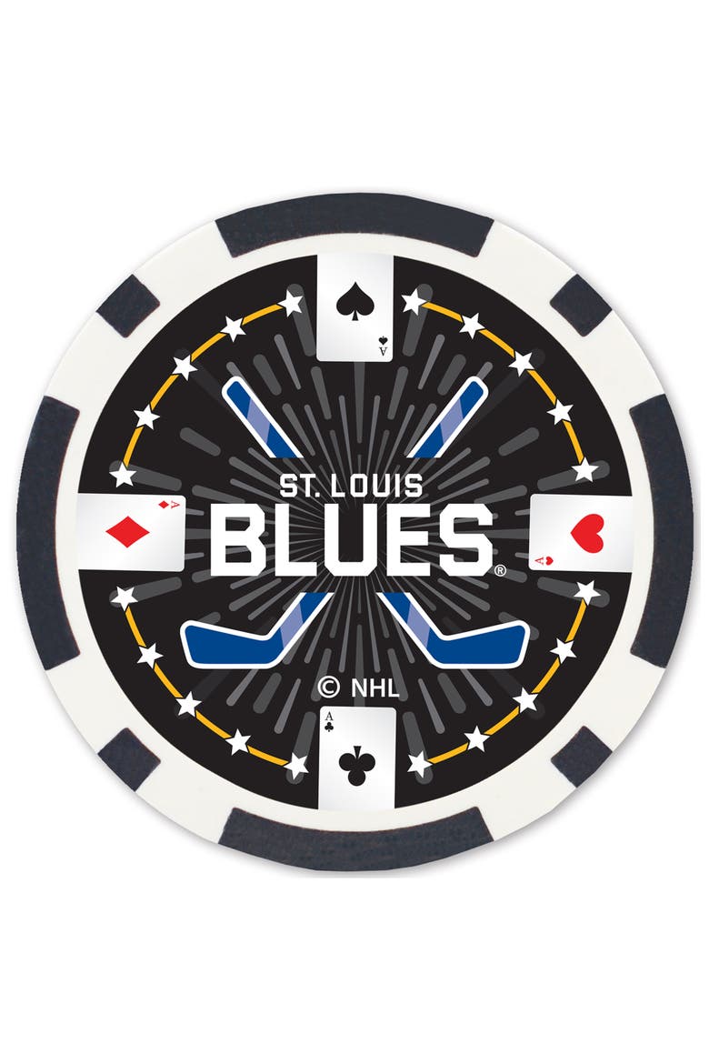 St. Louis Blues 100 Piece Poker Chips, Alternate, color, Multicolor