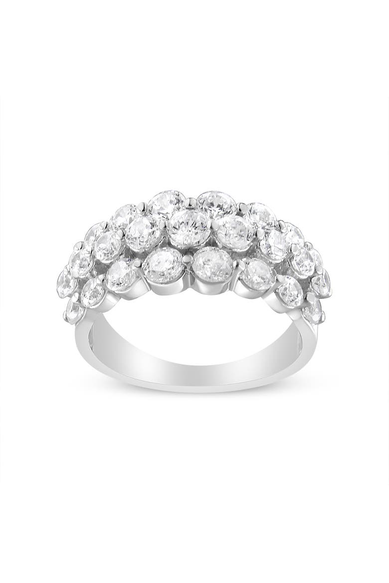 10K White Gold 2 1/2 Cttw Diamond 3 Row Band Ring, Alternate, color, White