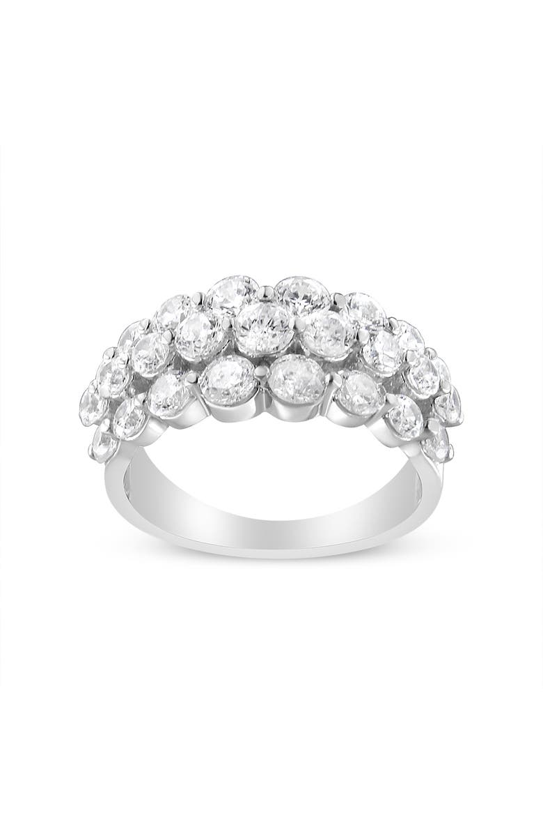 Haus of Brilliance 10K White Gold 2 1/2 Cttw Diamond 3 Row Band Ring, Alternate, color, White