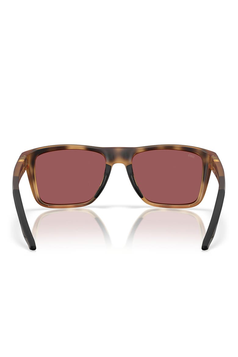 Mainsail 55mm Mirrored Polarized Rectangular Sunglasses, Alternate, color, MATTE TORTOISE/ GOLD 580G