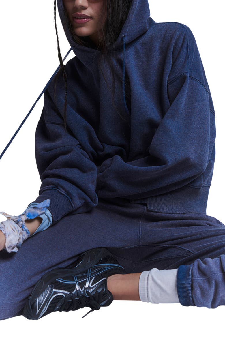 Free People Sand Washed Undefeated Hoodie & Joggers Set, Alternate, color, Midnight Navy