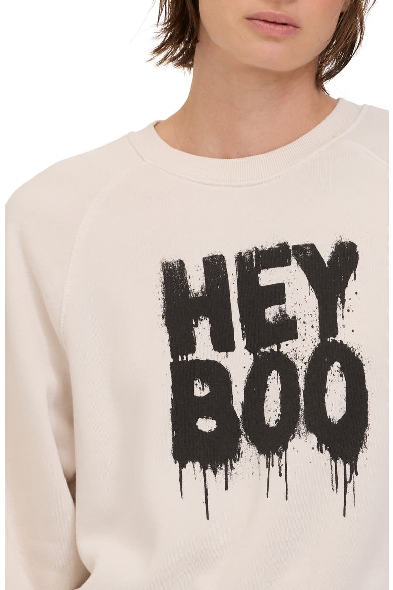 Hey Boo Graphic Sweatshirt, Alternate, color, VINTAGE WHITE