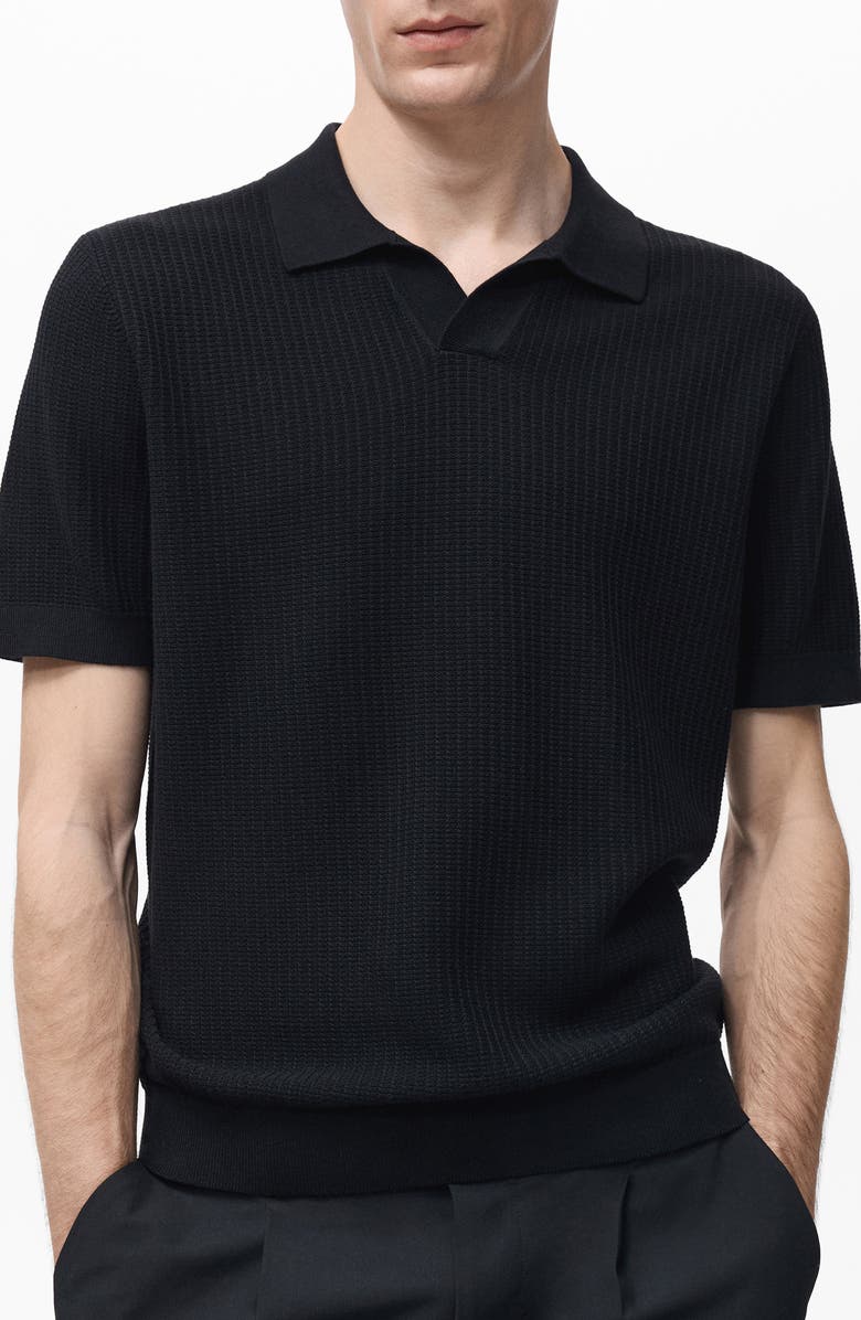 MANGO Rib Johnny Collar Polo, Main, color,