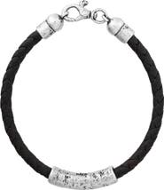 John Varvatos Artisan ID Bar Woven Leather Bracelet