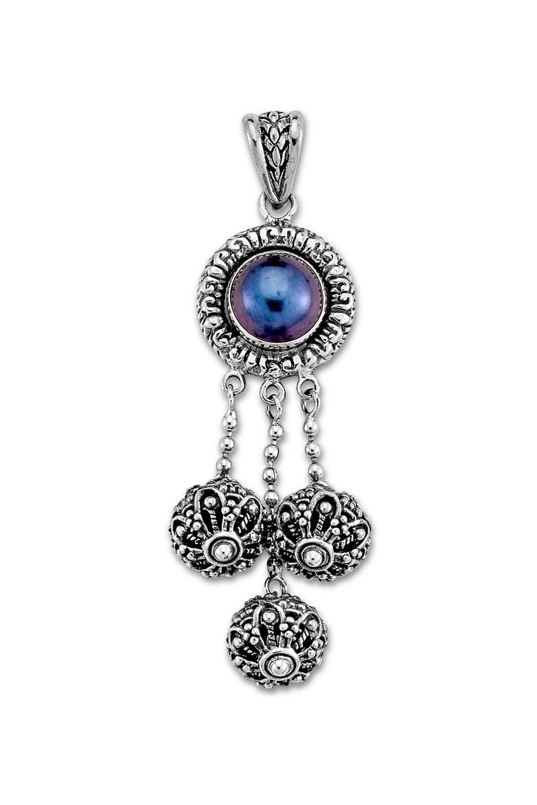 Blue Mabe Pearl Pendant, Main, color, BLUE