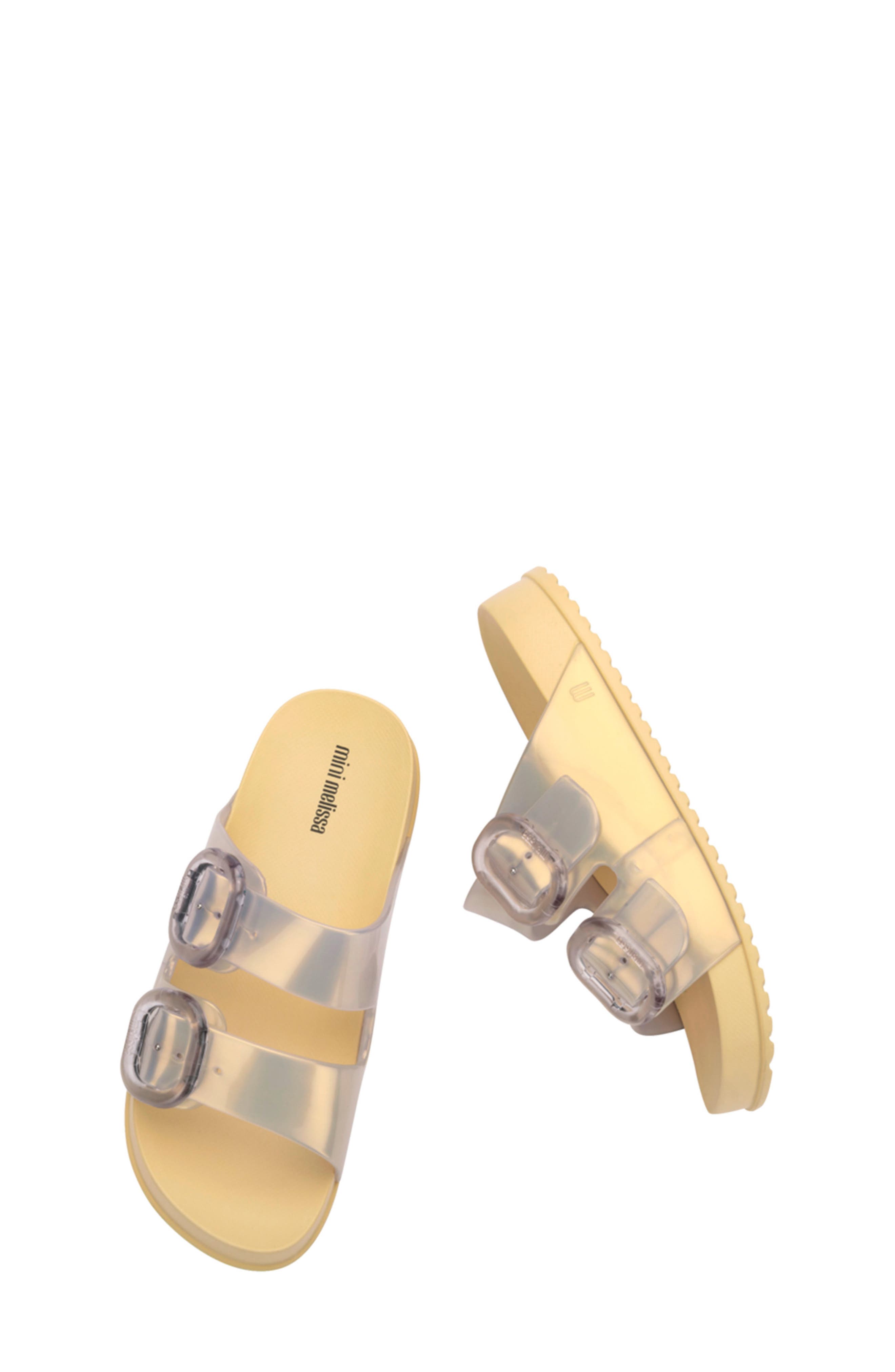 Mini Melissa Kids' Mini Cozy Slide Sandal, Alternate, color, Pearly Yellow