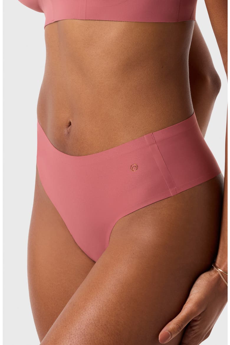 High Waist Thong, Alternate, color, PINK CANYON