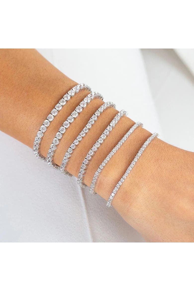 Petite Glamour 2 Carat Tennis Bracelet, Alternate, color, Platinum