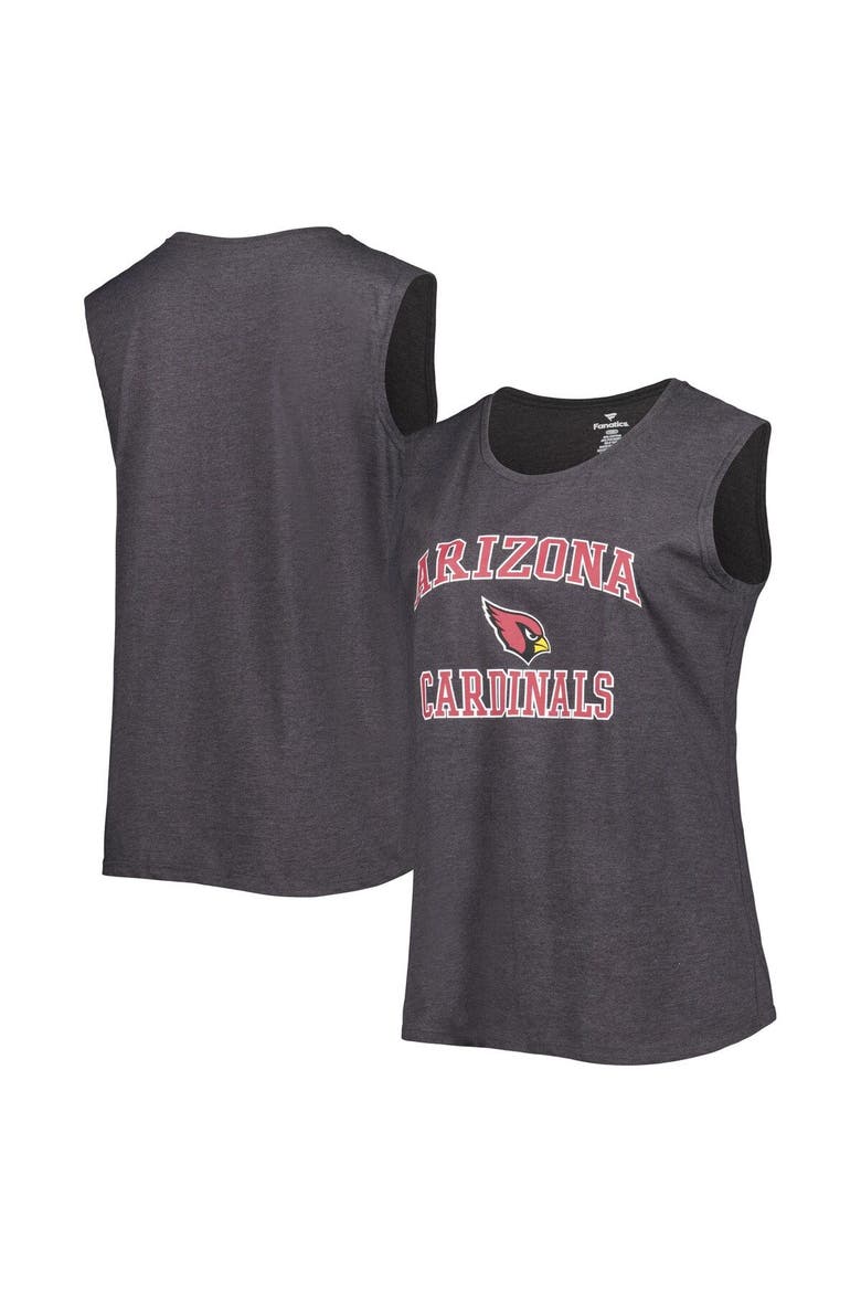 Women's Fanatics Branded Heather Charcoal Arizona Cardinals Plus Size Tank Top, Main, color, Heather Charcoal