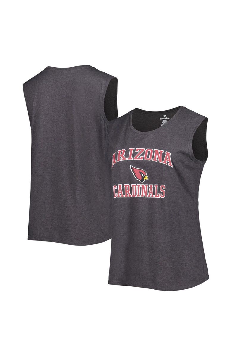 FANATICS Women's Fanatics Branded Heather Charcoal Arizona Cardinals Plus Size Tank Top, Main, color, Heather Charcoal