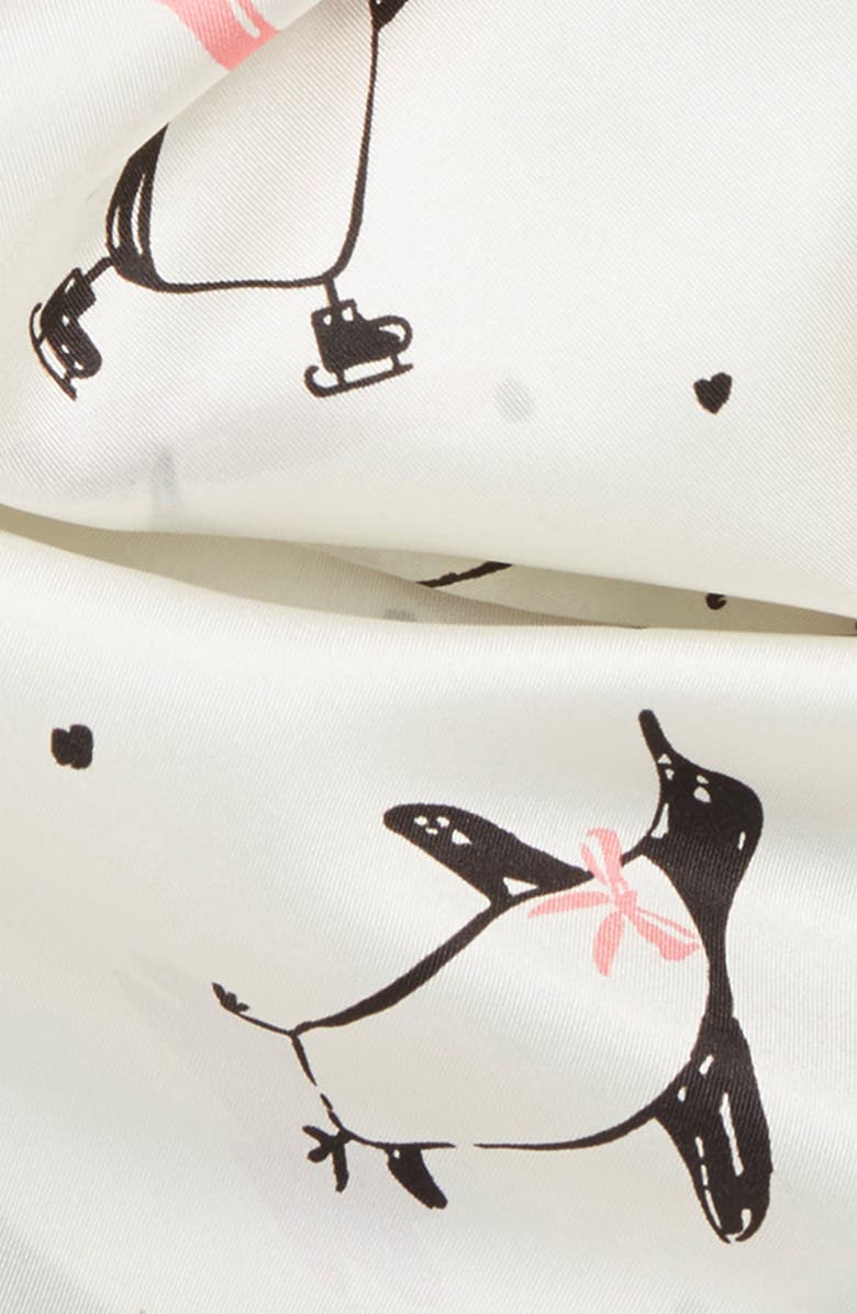 Kate Spade New York penguin silk square scarf, Alternate, color,