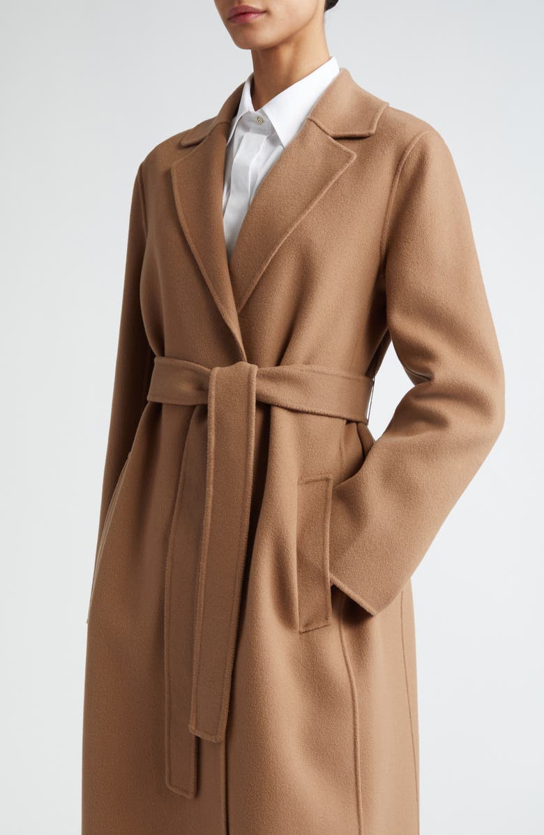 Max Mara Pauline Belted Double Face Virgin Wool Wrap Coat, Alternate, color,