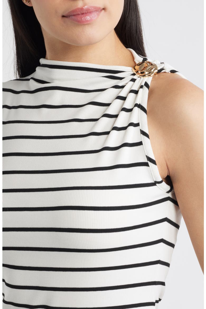 Stripe Side Twist Rib Top, Alternate, color, IVORY/ BLACK