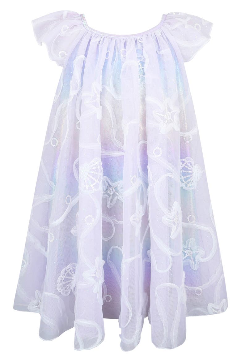 Kids' Mermaid Float Sequin Soutache Party Dress, Alternate, color, LILAC