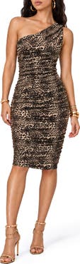 BY DESIGN One-Shoulder Body-Con Midi Dress