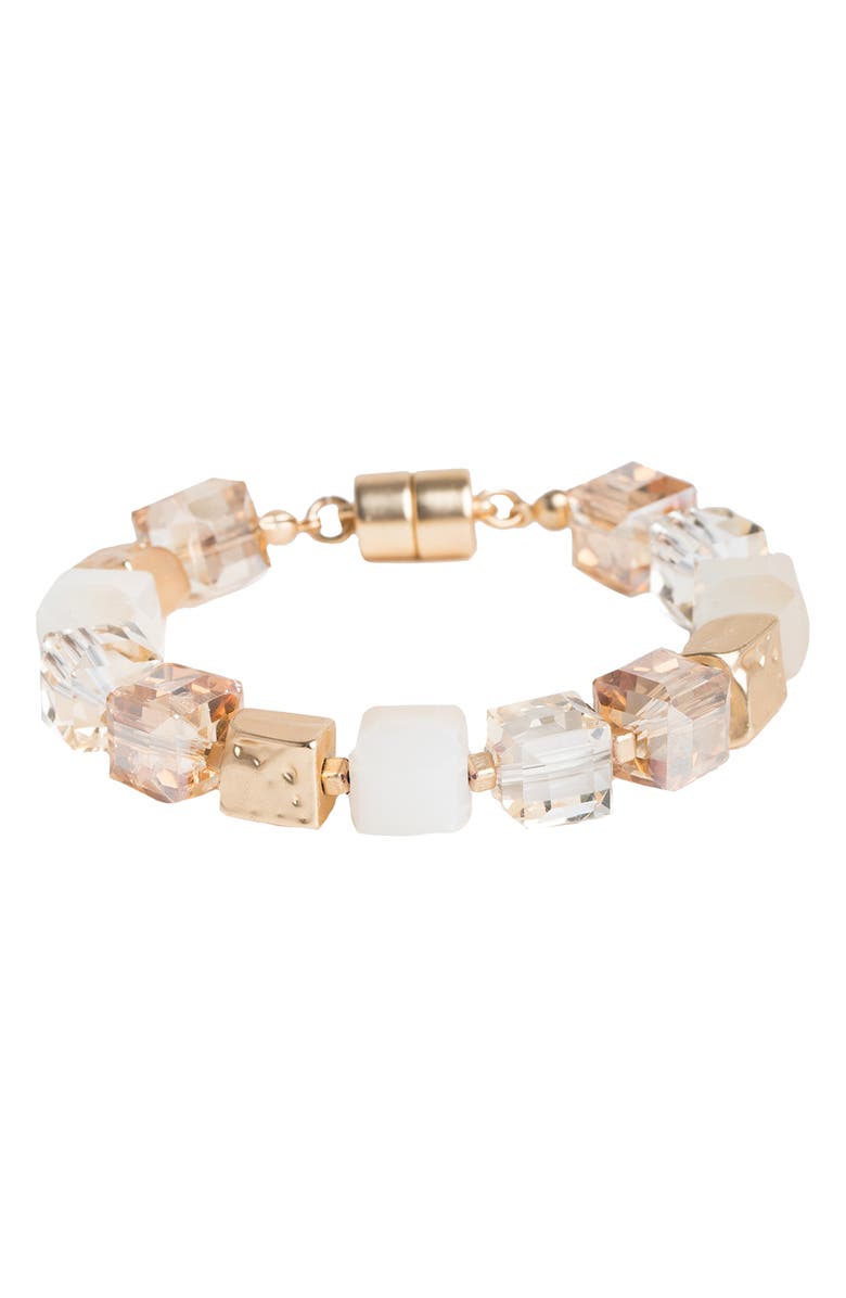 SAACHI Faceted Square Bead Bracelet, Main, color, 