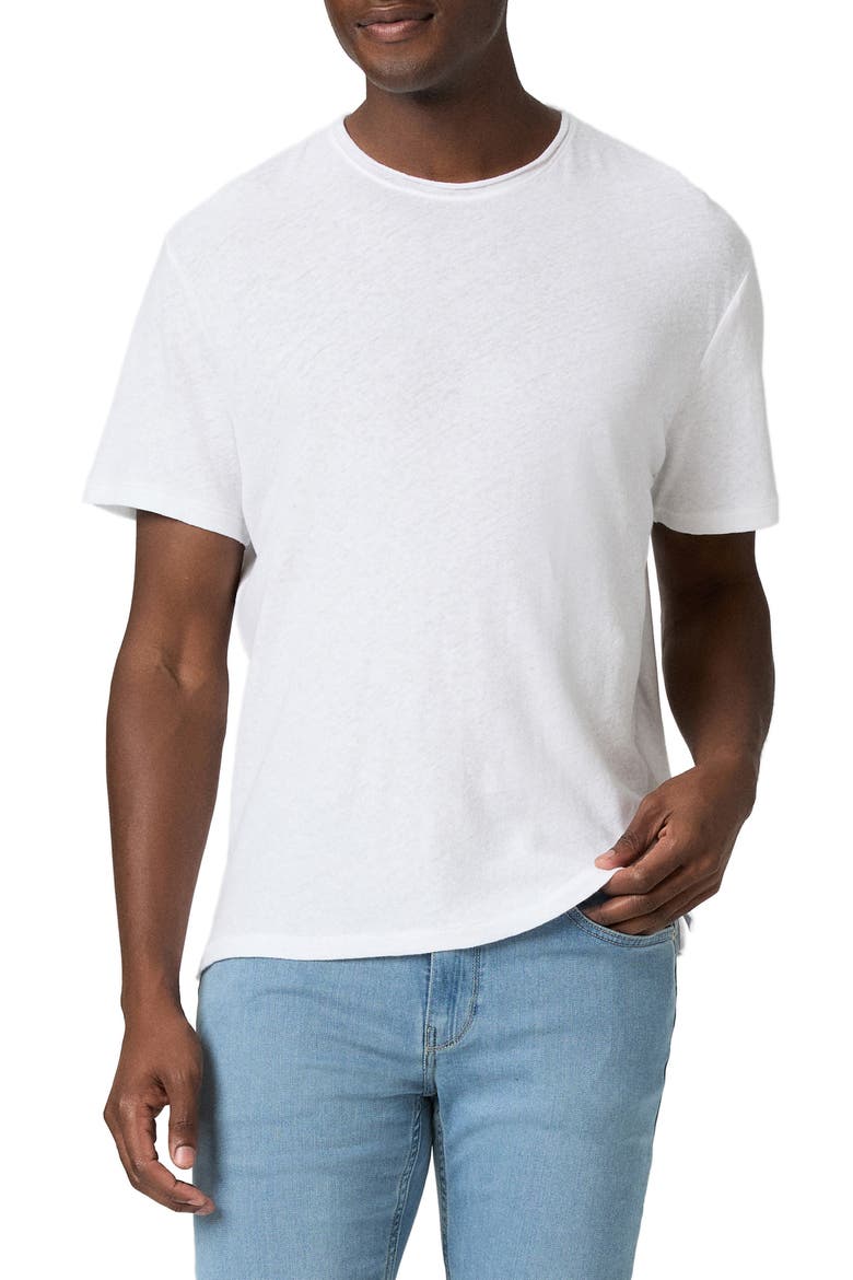 Monroe Linen & Cotton T-Shirt, Main, color, FRESH WHITE