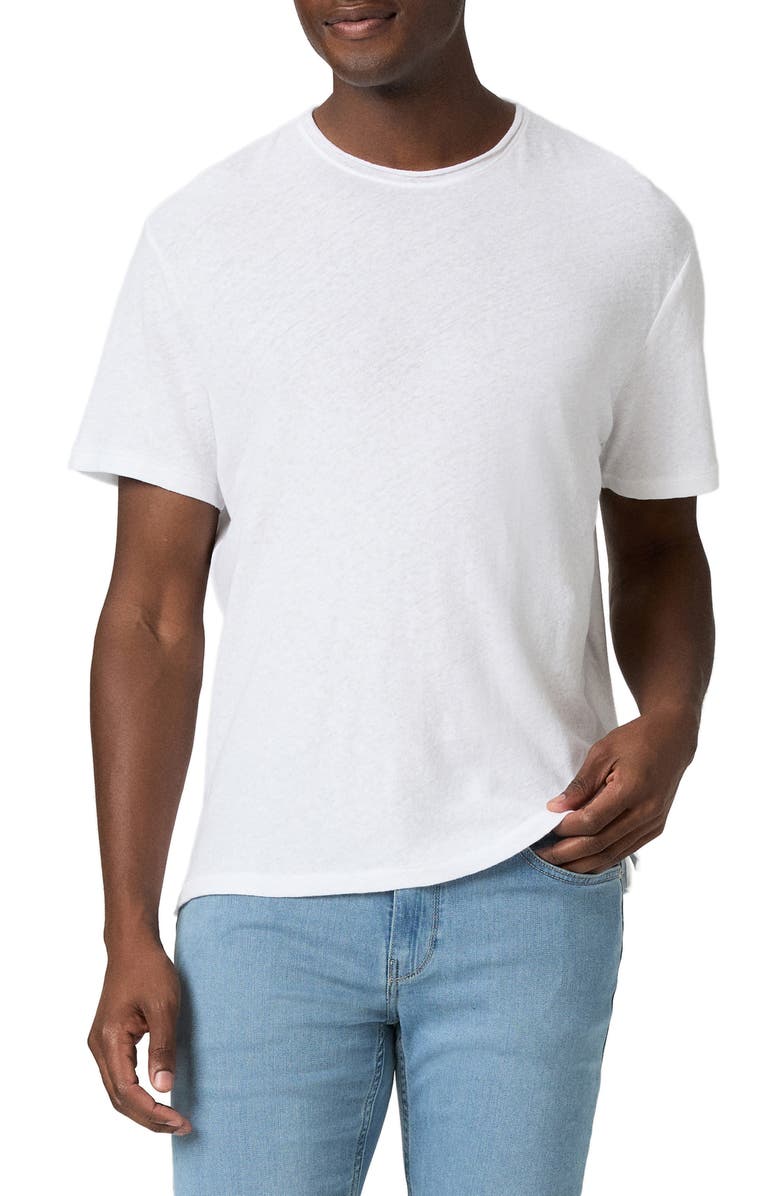 PAIGE Monroe Linen & Cotton T-Shirt, Main, color, Fresh White
