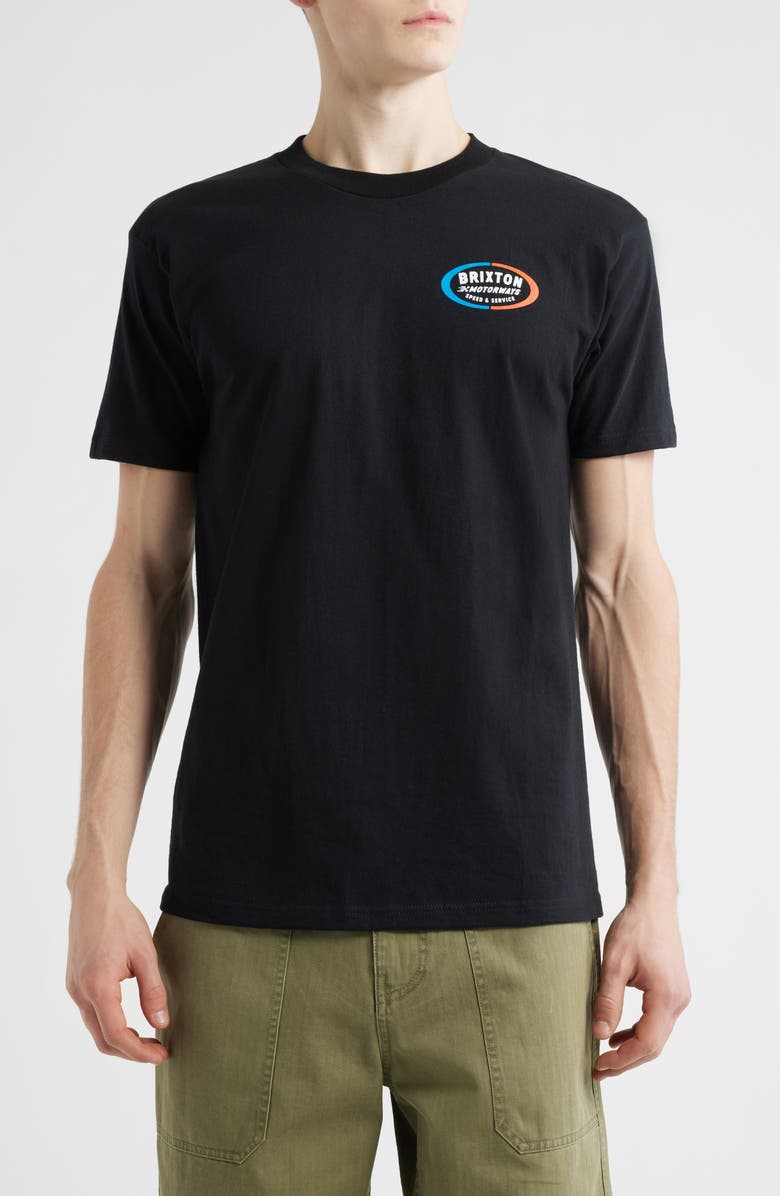 Brixton Rhett Cotton Graphic T-Shirt, Main, color, Black