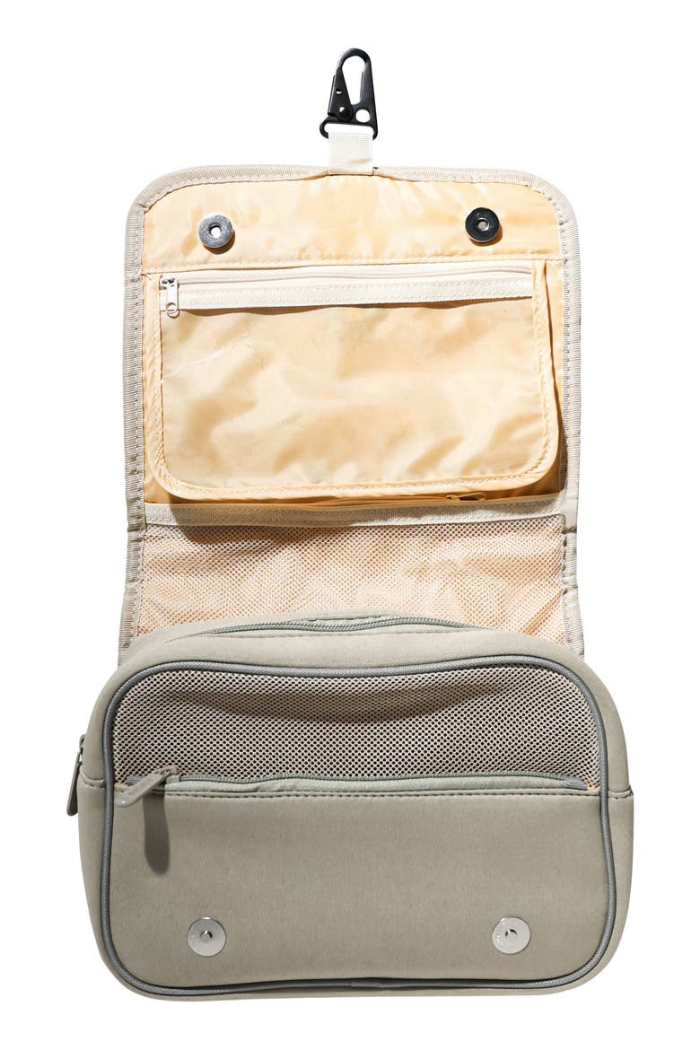 Neoprene Water Resistant Hanging Toiletry Case, Alternate, color, TAUPE