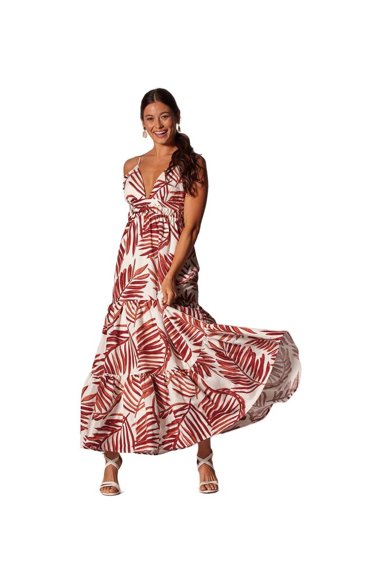 Tori Richard A New Leaf Kailani Dress, Main, color, Mocha