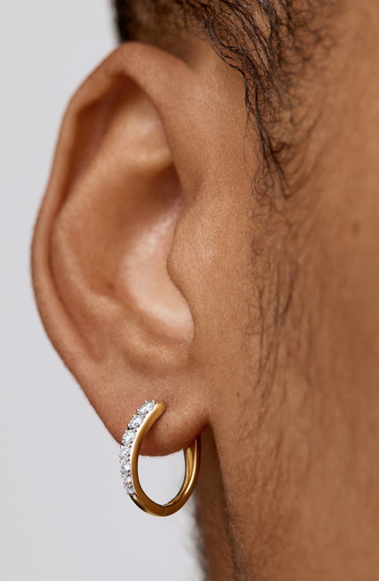 Monica Vinader Riva Pavé Lab Grown Diamond Small Hoop Earrings, Alternate, color, 18K Gold Vermeil/ Lab Diamond