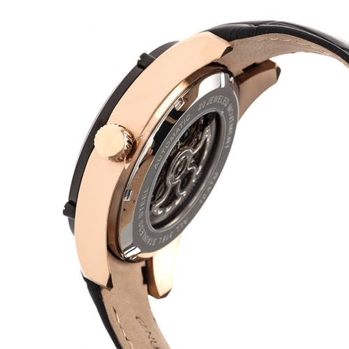 Heritor Automatic Daniels Semi-skeleton Leather-band Watch In Multi