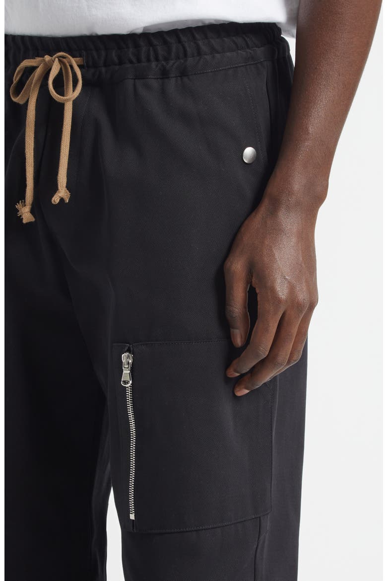 Anthony Stretch Cotton Gabardine Cargo Pants, Alternate, color, BLACK