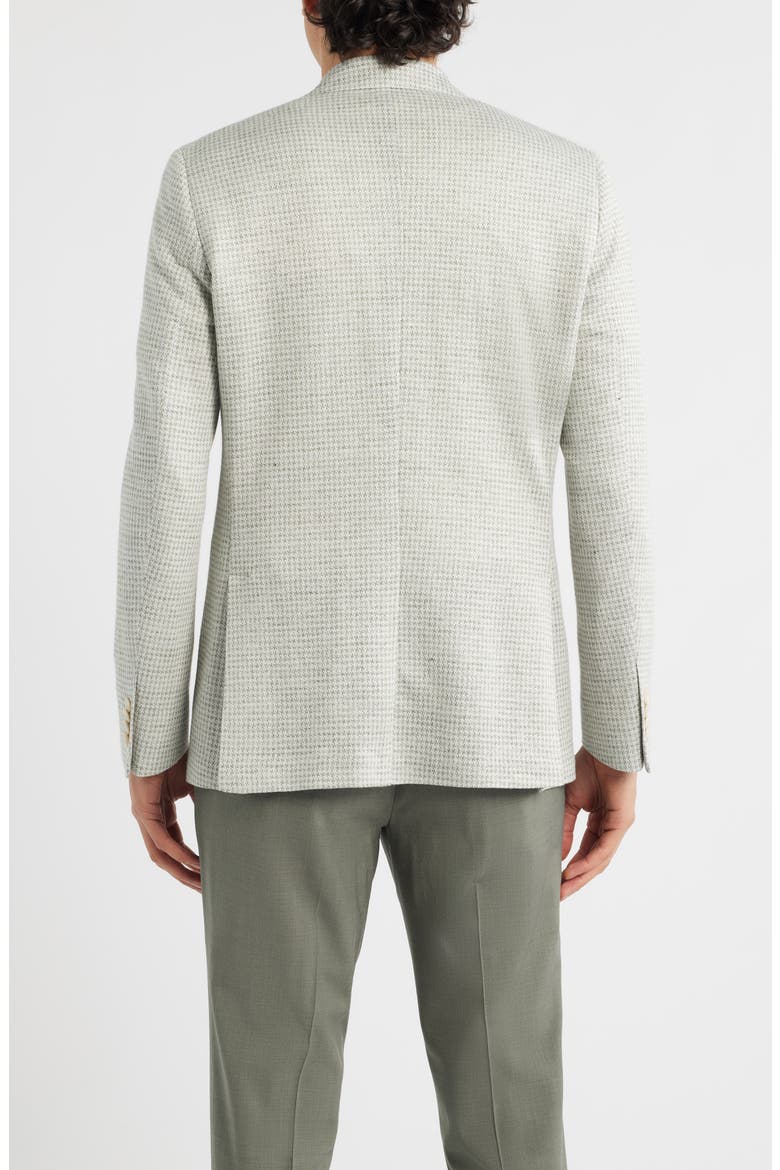 Hampton Cream & Green Houndstooth Knit Linen & Cotton Sport Coat, Alternate, color, SAGE
