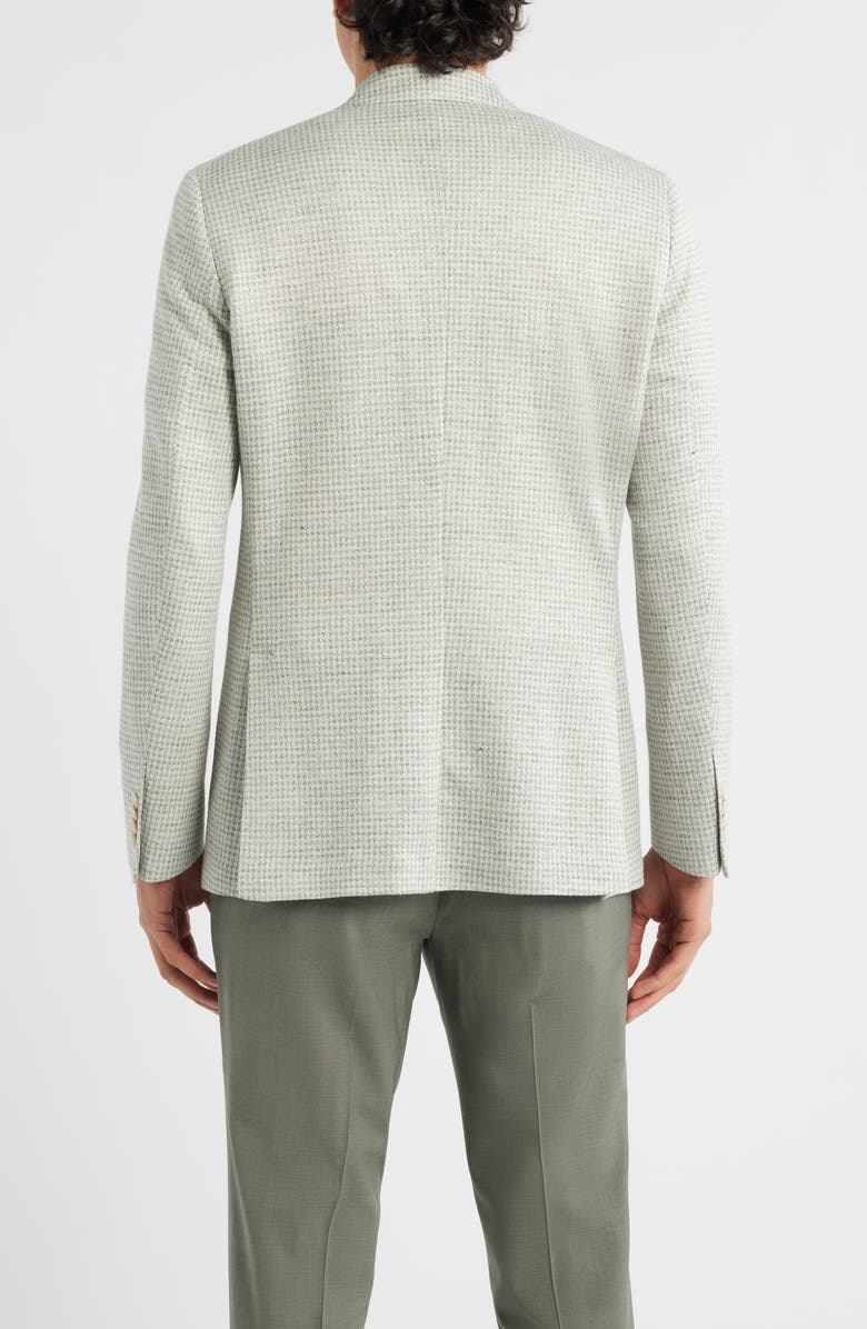 Jack Victor Hampton Cream & Green Houndstooth Knit Linen & Cotton Sport Coat, Alternate, color, Sage