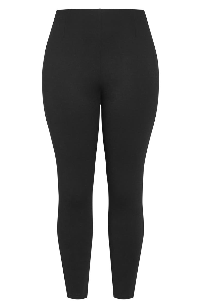 City Chic Cora Ponte Leggings, Alternate, color, Black