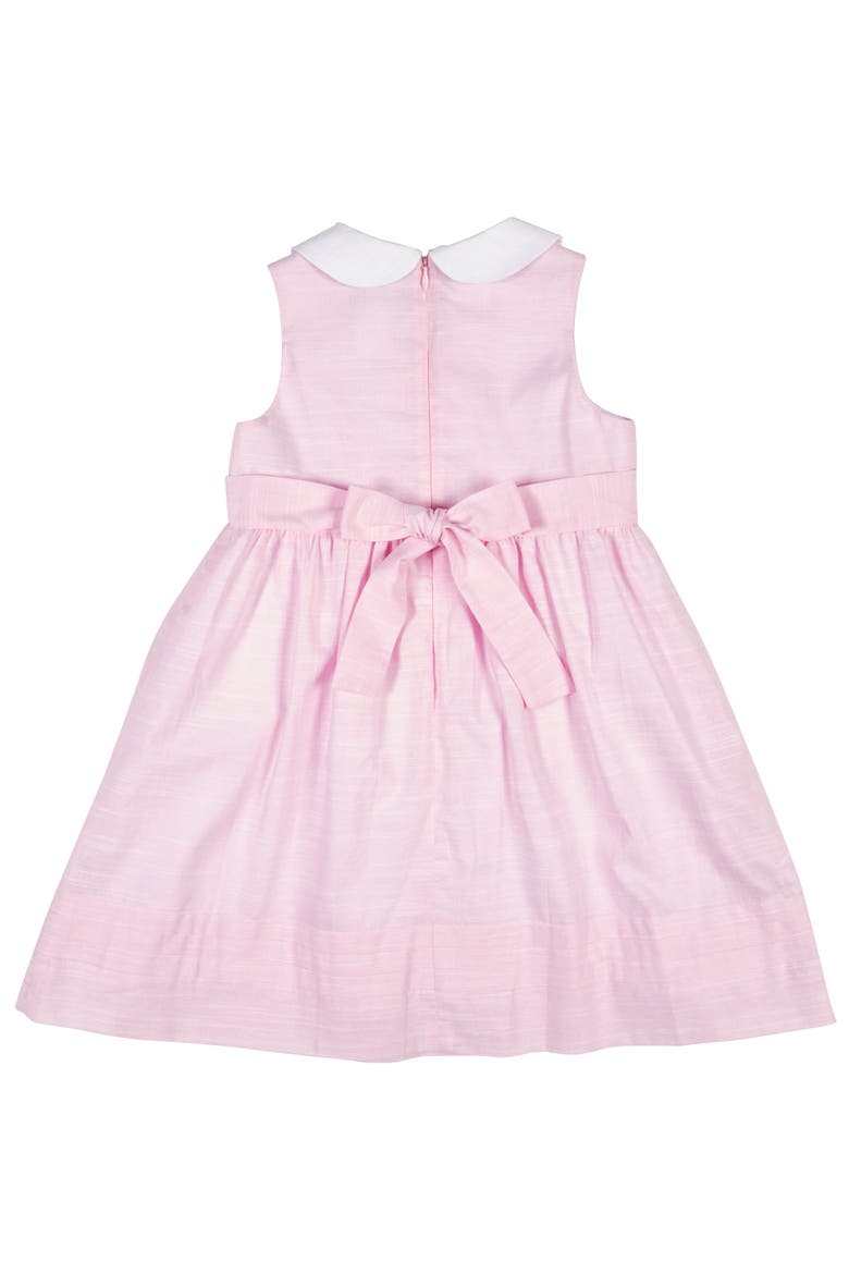 Linen-Look Dress With Flowers, Alternate, color, Pink