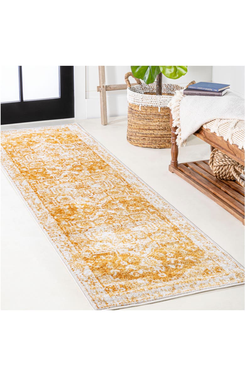 JONATHAN Y Audrey Bohemian Ornate Medallion Area Rug, Alternate, color, Orange/White