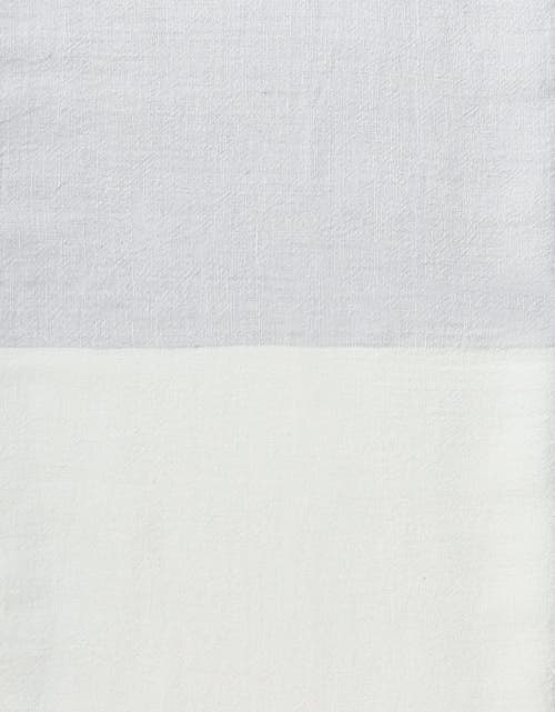 Anaya Light Grey Colorblocked Linen Blanket With Tassels In Gray