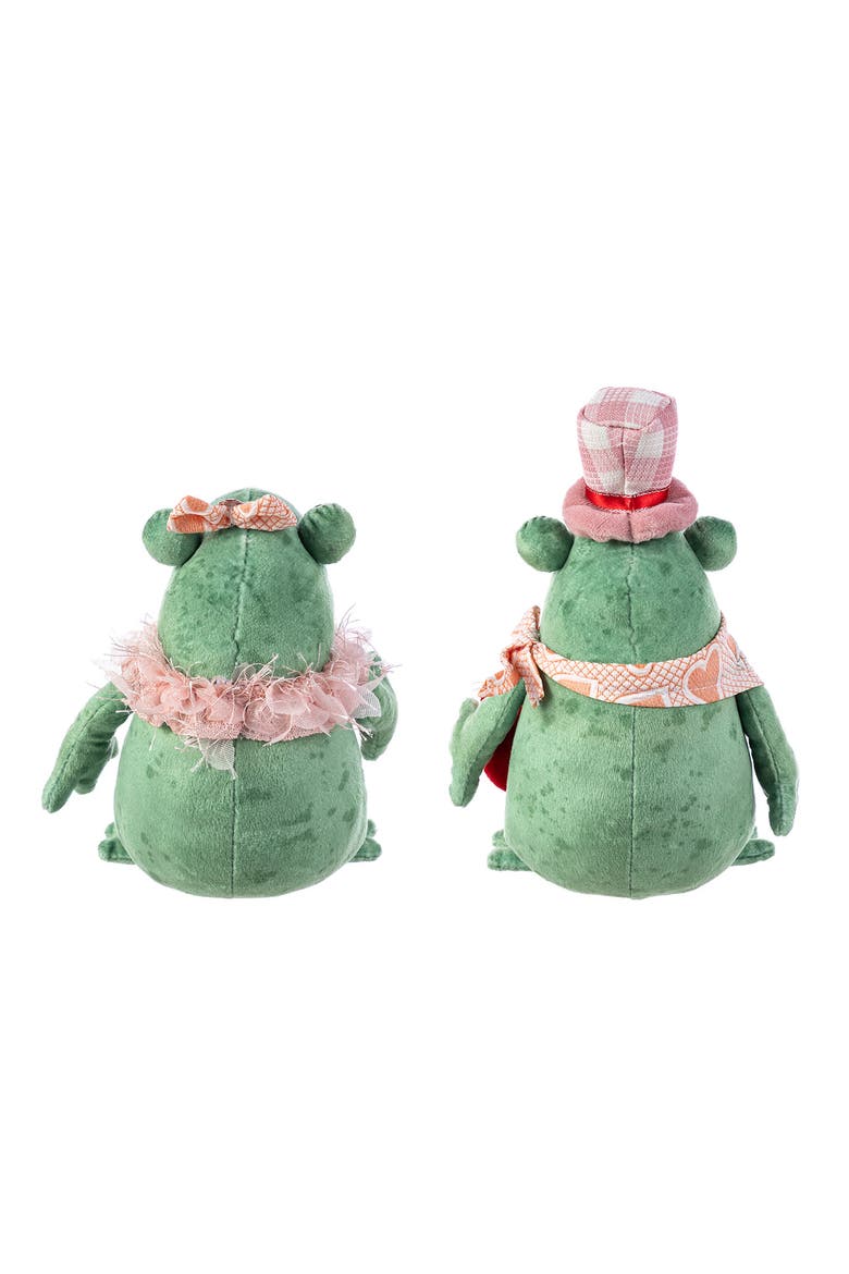 Set of 2 Valentine's Frog Couple Figurine, Alternate, color, Red