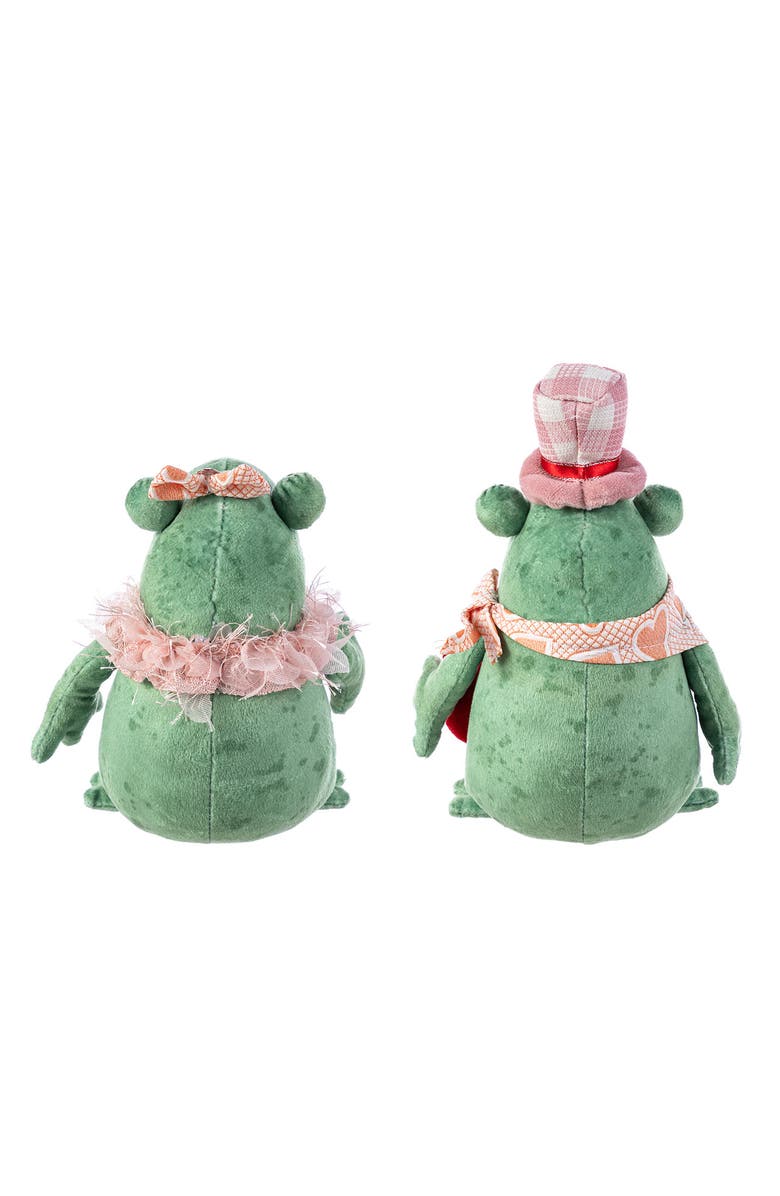 Glitzhome Set of 2 Valentine's Frog Couple Figurine, Alternate, color, Red