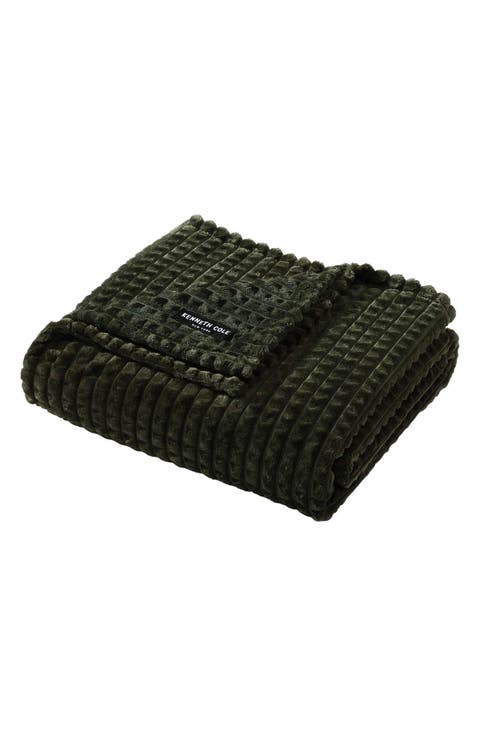 Solid Textured Plush Throw