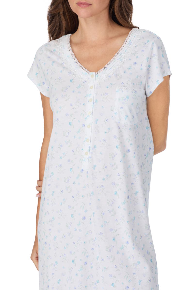 Eileen West Cotton Jersey Short Nightgown, Alternate, color,