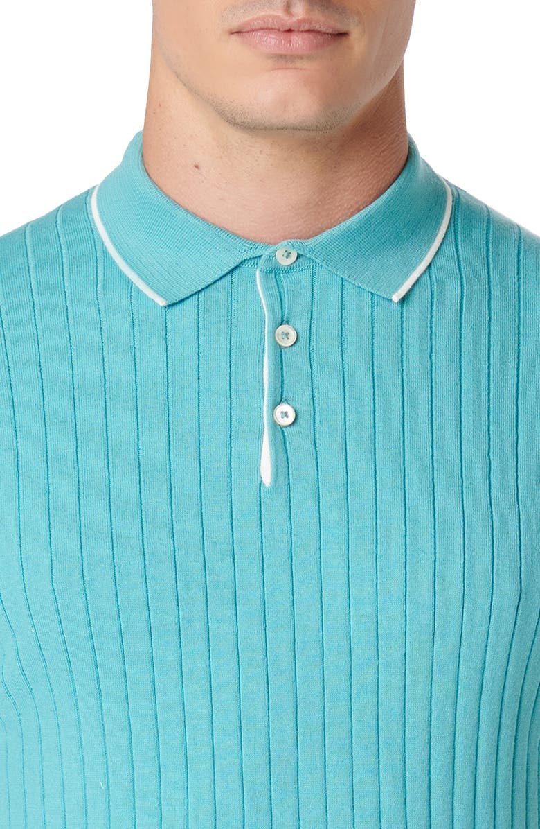 Bugatchi Rib Knit Polo, Alternate, color, Jade