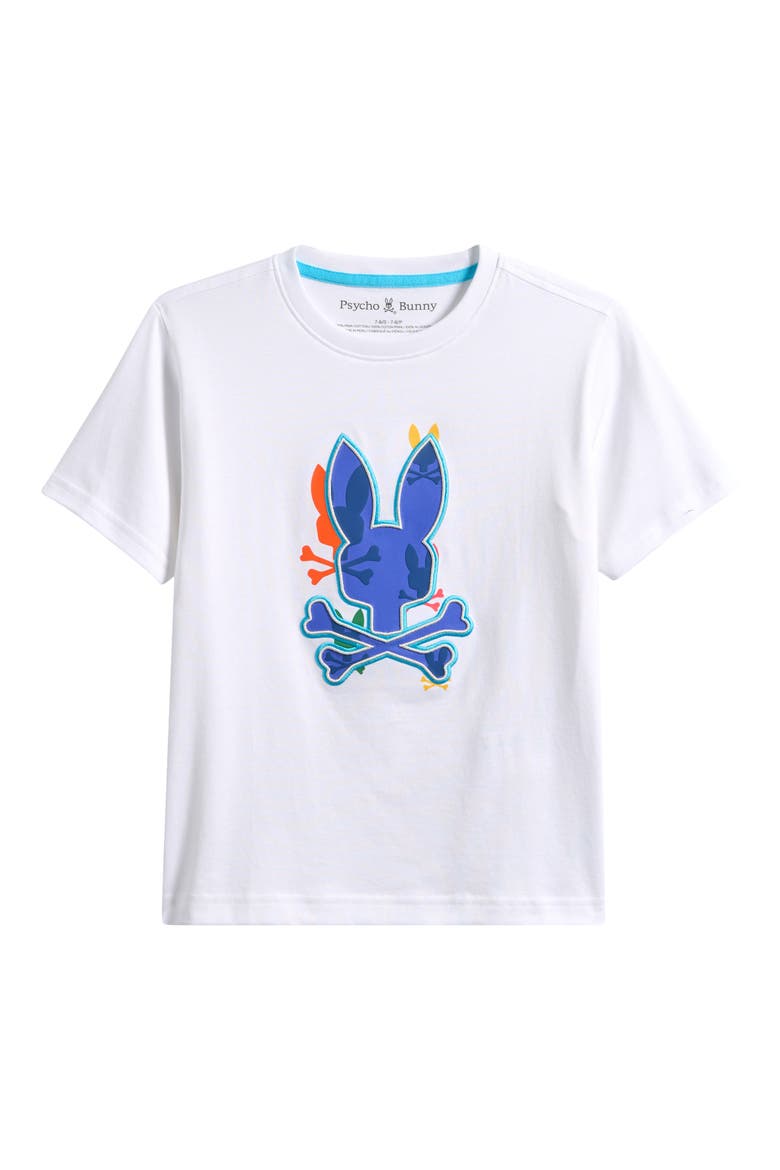 Kids' Tanner Bunny Embroidered Pima Cotton Graphic T-Shirt, Main, color, WHITE