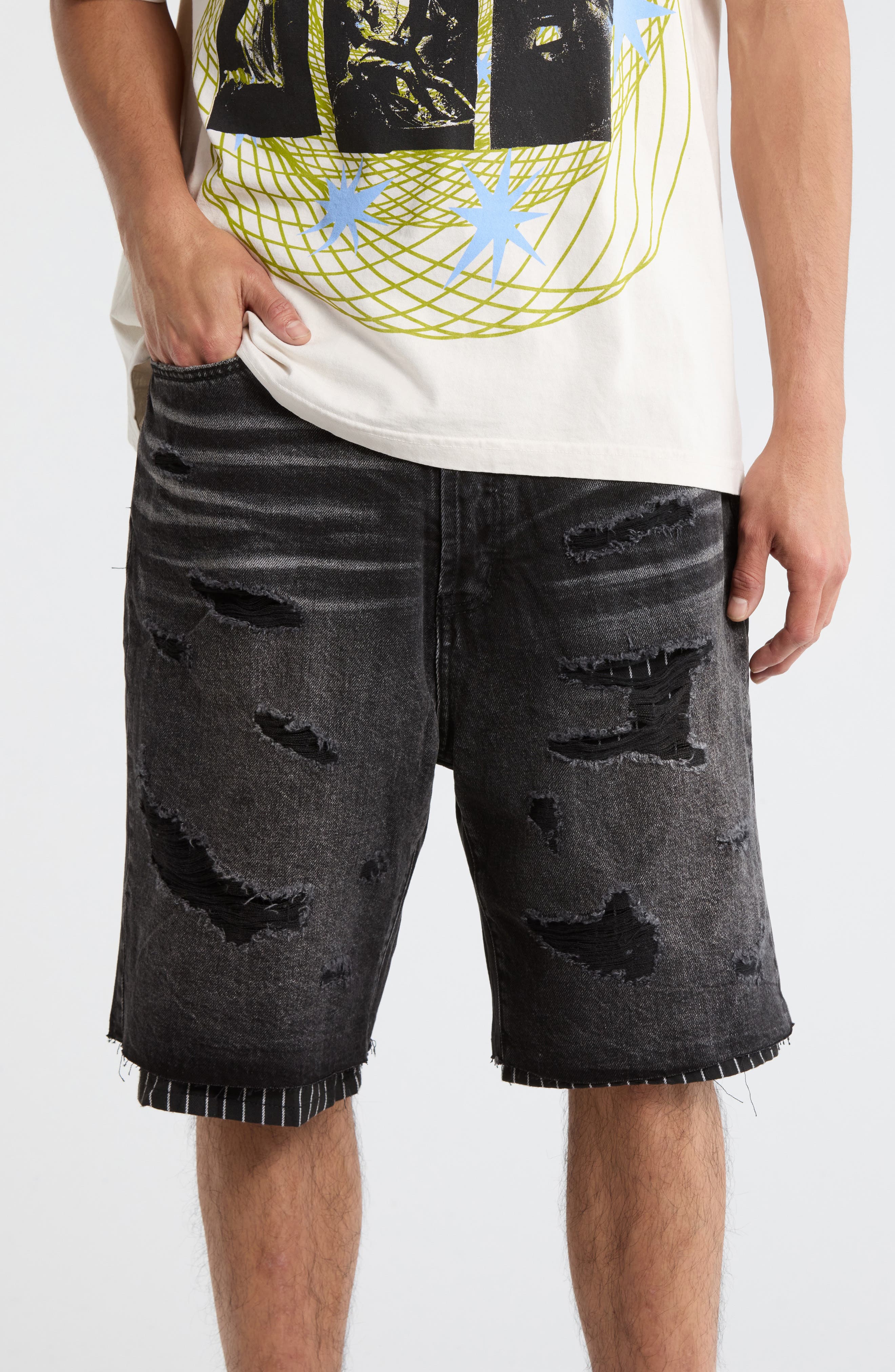 mnml Ultrabaggy Lined Denim Shorts