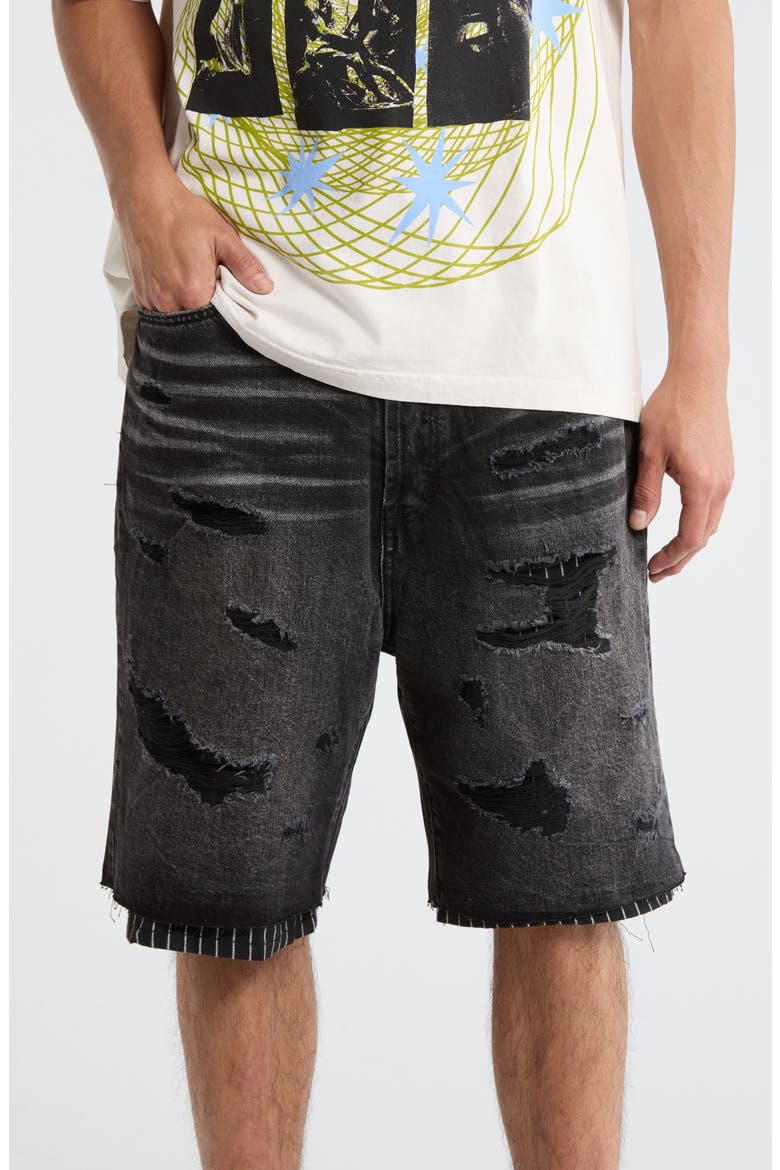 Ultrabaggy Lined Denim Shorts, Main, color, WASHED BLACK