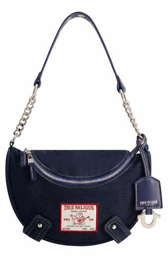 True Religion Grommet Strap Denim Shoulder Bag
