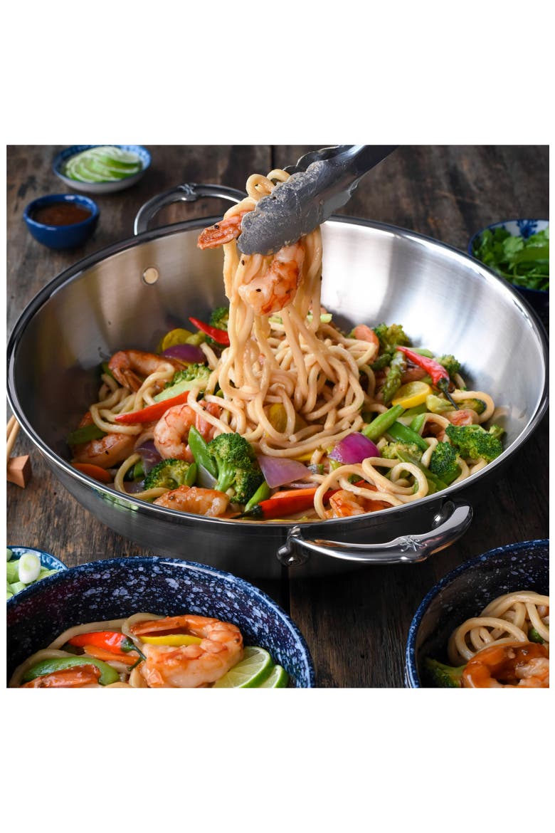ProBond 14-Inch Wok with Lid, Alternate, color, STAINLESS STEEL