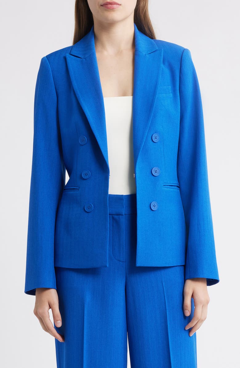 Tahari ASL Faux Double Breasted Jacket, Main, color, New Royal