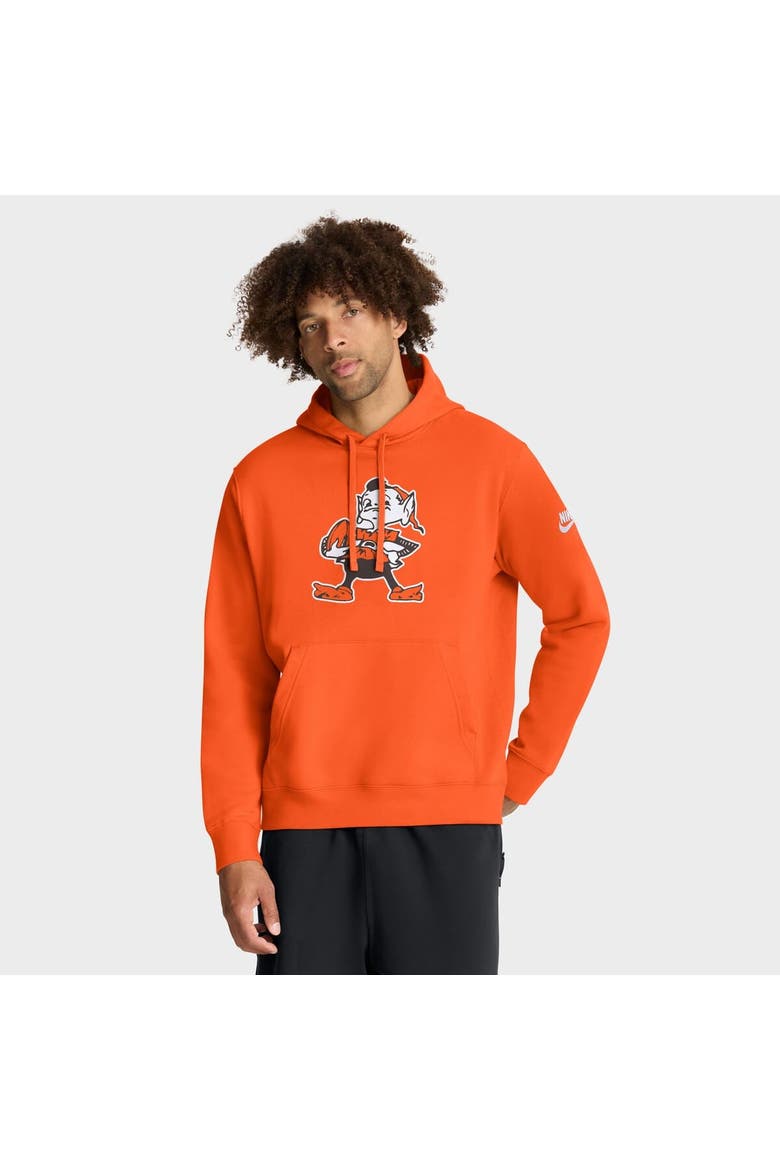 Men's Nike Orange Cleveland Browns Club Fleece Pullover Hoodie, Main, color, Orange