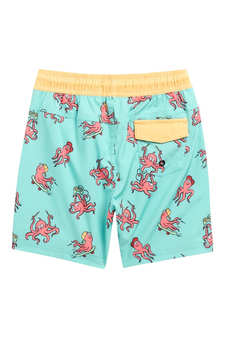 Kids' Bali Swim Trunks, Alternate, color, POOL BLUE/ TENTACLE